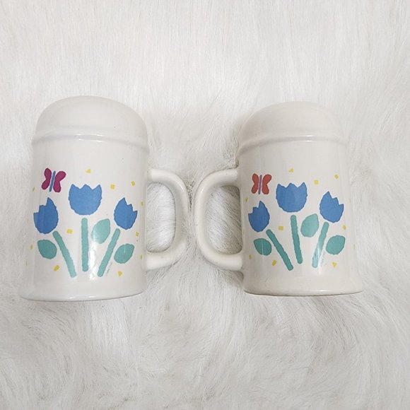 New Avenues garden faire large ceramic vintage salt & pepper shakers Floral - Picture 7 of 8